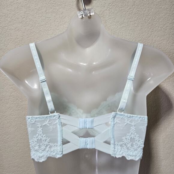 Intimately Free People Daydreamer Bra 32D Lace Underwire Unlined Ice Fog Sheer - Picture 2 of 16